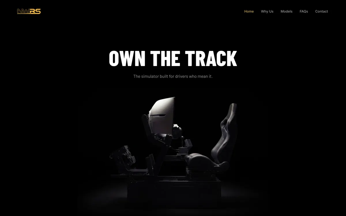 Screenshot of NWRS Northwest Racing Simulators homepage